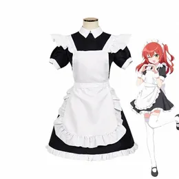 anime Bocchi The Rock Ijichi Nijika Cosplay Costume Black and White Maid Dr Outfits Cosplay Costumes for Halen Party m6xJ#