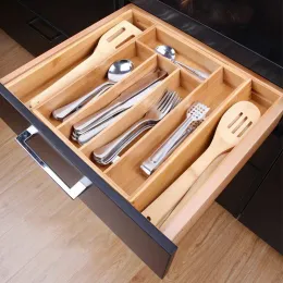 Aufbewahrungsküchenutensilienhalter Behälter Schubladen Box Tabelle Schachtel Holz Organizer Küche Werkzeuge Messer Fork Löffel Organizer Hülle