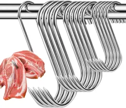 Rastrelliere in acciaio inox S Ganci per appendere carne per R Gancio da macellaio per barbecue Salsiccia di maiale Pancetta Prosciutti Anatra Tacchino R Arrosto per stagionatura