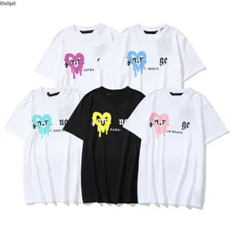 2024 Moda luksusowe męskie kąty palmowe T-shirt designerstwo serca damskie para koszulka Summer Pure Cotton Double Yarn Treexile T-Shirt Trend T-Shirt 1506