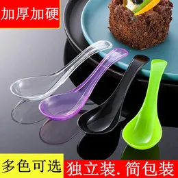 Engångsgäst - Home Party Wedding Plastic Table Seary Supplies 110 35mm Transparent Wave Dessert Spoon