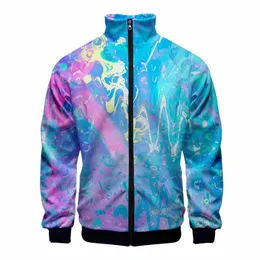 2022 Bunte 3D-Druck Baseball Uniform Männer Herbst Kleidung Lustige Jacke Custom Design Reißverschlussjacke Dropship Regenbogen 4XL s9TK #