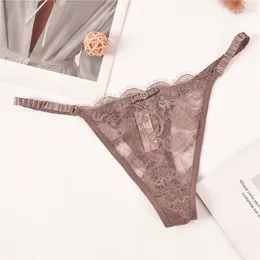 Women's Panties Sexy Luxury Transparent Strap Lace Brazilian Panty Thong Bikini Tanga T Women Female Underwear Briefs Girl Pink