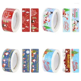 ديكور الحفلات 120pcs/Roll Merry Christmas Sticker Strip على شكل هدية على شكل زخارف ديكورات ديكور للمنزل Navidad