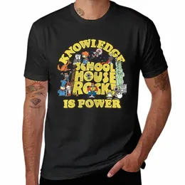 Новая футболка Schoolhouse Rock Knowledge Is Power с логотипом группы, простая футболка, новая футболка Editi, летние топы, мужские простые футболки e3Xd #