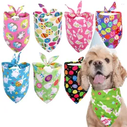 Abbigliamento per cani 4 pezzi Bandane pasquali Fazzoletto Bavaglino Triangolo Sciarpa Modelli di uova e carote Accessori per costumi per animali domestici