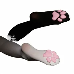 3D Cat Claw Lg Socks Girls Pończochy Sexy Kawaii Socks Ud High Sockings Women Lolita Socks Claw Pad Cosplay U41O#