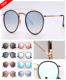 Mode Runde Sonnenbrille Damen Vintage Sonnenbrille Doppelte Brücke Sonnenbrille Herren Eyeware Des Lunettes De Soleil UV Schutz Glas3047792