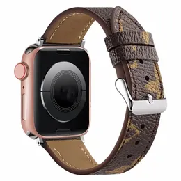 Pulseira impressa de couro para Apple Watch Band Designer apple watch ultra 8 9 4 5 6 7 séries bandas L 49mm 38mm 42mm 44mm 45mm Pulseira clássica Monograma Watch Smart Straps