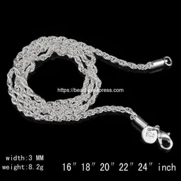 Catene 3 0mm placcato argento con chiusura a moschettone catena 16 18 20 22 24 pollici scegli la misura per gioielli fatti a mano DIY238e