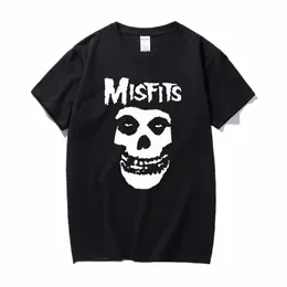 2024 Fi New Men's Hip-Hop Punk Skull Misfits Brand Cott Short-Sleeve T-Shirt Cool Design Male Summer Basic Tops A7UI#