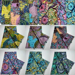 Fabric New Grand African Wax Glitter Glam Fabric Cotton Ankara Batik Material Pagne wax For Sewing weding party DressSUP44