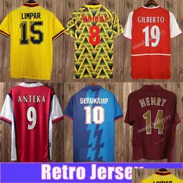 Soccer Jerseys 2002 2005 Henry Bergkamp Mens Retro 94 97 V. Persie Vieira Merson Adams Home Away 3rd Football Shirt Kort långärmad ot8es