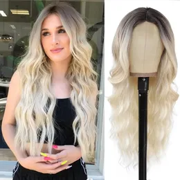 150 Densitet Curly Spets Front Human Hair Wigs 13 X 4 HD Body Wave Honey Blonde Löst djup våg Glueless färgad syntetisk peruk Förplukt Höjdpunkt Peruk Mänskligt hår