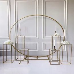 Metallplintar Grand-Event Geometric Props Wedding Decoration Bakgards Arch Outdoor Lawn Flowers Door Balloons Rack Iron Circle Bi311s