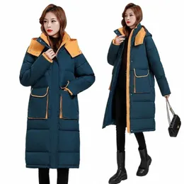 mid Length Hooded Jacket Women Loose Parka Coat 2023 Winter New Thicken Windproof Warm Fi Female Down Cott Outerwear 5XL G2P5#