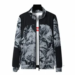 Våren ny stor jacka Men's Fi Leisure Outdoor Sports Jacket Polar Snow Mountain Printed Thin Jacket M-7XL R9WR#