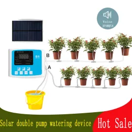 Lådor 1/2 Pump Intelligent Drip Irrigation Water Pump Timer System Garden Automatisk vattenanordning Solenergi laddningspottad anläggning