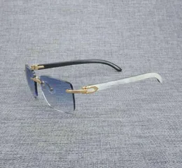 Factory Direct Natural Wood Men Black White Buffalo Horn Sun Vintage Rimless Square Eyeglasses Gafas Accessories KBMZ2208145