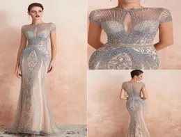 Gatsby 2019 Luxury Amazing Pärled Crystal Mermaid aftonklänningar Yousef Aljasmi Gorgeous Arabic Real Prom Gowns Runway Fashion år 1938316