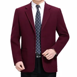 Весенне-осенние новые мужские костюмы среднего возраста, элитные деловые повседневные однотонные однобортные пиджаки большого размера, однобортный пиджак 74NU #