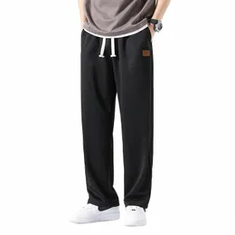 Mens Designer Running Baggy Track Pants 100% poliestere Gamba dritta Wide Jogger Casual Sweat Sports H3aj #