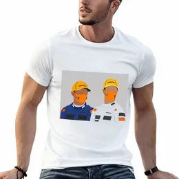 Lando Norris Daniel Ricciardo T-Shirt Sade Kawaii Giysileri Siyahlar Tişört Erkekler T-Shirt 33JU#