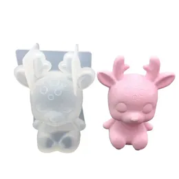 Stampo in silicone 3D animale carino coniglio cervo regali di Natale gioielli fai da te strumenti ciondolo arredamento artigianato stampi in resina risultati fatti a mano