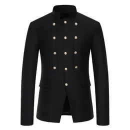 Yeni Fi Erkekler Sarayı Blazer Ceket Medieval Lüks Takım Parti Parti Cosplay Kostüm Erkek Yakışıklı Düğün Beyefendi Blazer Katlar G2Y4#