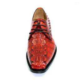 2024 Scarpe eleganti Hulangzhishi Mport Pelle di coccodrillo Puro Manuale Uomo Business Casual Formale