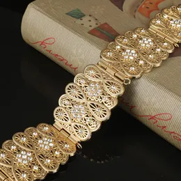 Cinturão marroquino Holloway for Womens Wedding Dress Jewelry Gold Metal Chain Comprimento ajustável Presente de noiva 240318