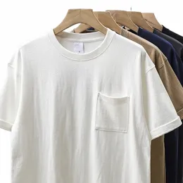 Dukeen 320GSM ciężki krótko-rękawowy T-shirt męskie letnie vintage pół rękawe czyste waty białe topy dla unisex o5ss#