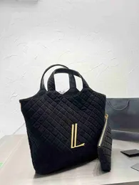 Totes shoppingväskor bruna icare väskor större shopping tote hanbdags mode mocka gaby denim läder designer strand väska stor kapacitet svart totes h240328