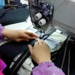 Machines Industrial Double Needle Sewing Machine Crimping Presser Foot, Folder,Zipper foot,Zipper on boxes and bags, Fast One Side Zipper