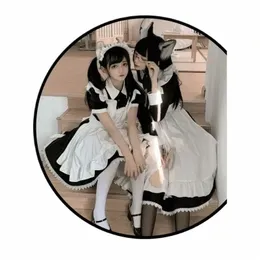popular Halen Cosplay Costume Black and White Maid Large Size Lg Carto Anime Comic Show Coffee Shop Stage Performance B53Y#