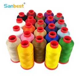 Tillbehör SanBest High Tenacity Bonded Nylon Thread Tex70 TKT40 210D/3 1500y Multi Filament Sewing Threads Nylon66 för skorskinn