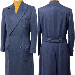 Cappotto da uomo moderno nuovo arrivo blu scuro Cappotto su misura da uomo di un pezzo Giacca soprabito Giacca invernale da sposa Sposo causale Prom su misura g8J7 #