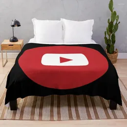 Одеяла с логотипом Youtube (кнопка воспроизведения YouTube) Одеяло для переезда дивана