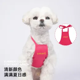 Cão vestuário barriga bolso bonito animal de estimação cor sólida dois pés avental primavera verão para evitar frio sujo roupas sem forro