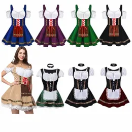 Masculino Mulher Baviera Oktoberfest Costume Traditial Cerveja Alemã Outfit Cosplay Halen Carnival Festival Party Maid Dr E0fO #