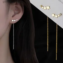 Charm Long Silk Tassel Thread Star Earrings Pendant tappade örhängen Kvinnor Staka hängande örhängen Fashion Jewelry Party Gift Y240328