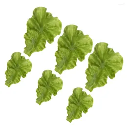 Decorative Flowers 6pcs Faux Lettuce Leaf Fake Vegetable Model Kitchen Artificial Food Plastic Leaves