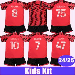 2024 25 New Yo Rk Kids Kit Soccer Jerseys FORSBERG MORGAN AMAYA BURKE CARMONA CORONEL Away Child Suit Football Shirt Short Uniforms