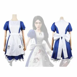 لعبة Alice Madn تعيد Cosplay Costume Halen Maid Dres Dr Dr for Women Anime Girls Carnival Dr Up Party U1aa#