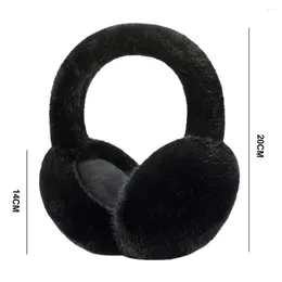 Berets Large Diameter Earmuffs Girls' Winter Imitation Fur Cute Fashionable Solid Color Ear Warmers For Outdoor