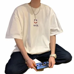 Privathinkerクリエイティブな笑顔のメンズTシャツルーズラウンドネックショートスリーブTシャツ韓国スタイル男性