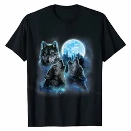 Tシャツの3つの悩みの下でハウリングフルモ、グレーウルフニューメンズトップTシャツカスタムトップシャツコットファイアーo60k＃