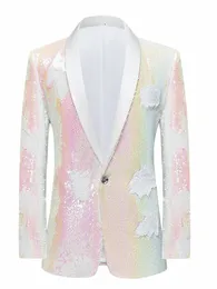 2023 masculino mágico unha glitter sier paillette desempenho blazer cantor anfitrião dr palco desempenho fino blazer r4ad #