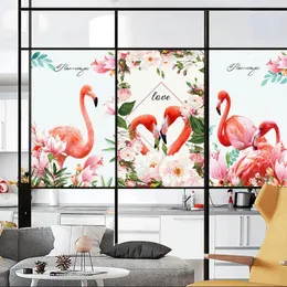 Adesivi per finestre Privacy Windows Film Flamingo Decorativo Glass senza colla Cling statico glassata per casa