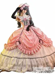 anime czarny kamerdyner Ciel Phantomhive cosplay Dr Boots Wig Kuroshitsuji Kobiet Lady Lolita Maid Dres Mundliform Cosplay Costume F6ma##